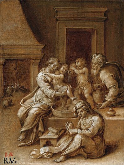 Il bagno di Gesù Bambino da Raffaello Sanzio Raphael